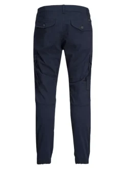 Pantalon cargo Paul Flake marine uni en coton mélangé avec une coupe droite
