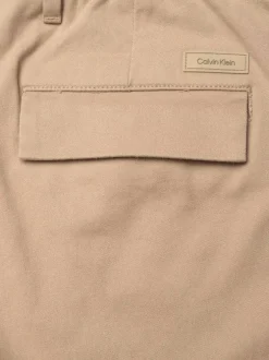 Pantalon cargo skinny washed en coton sable uni avec une coupe skinny