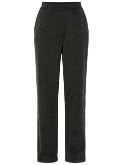 Pantalon chino anthracite à motif léopard avec poches plaquées
