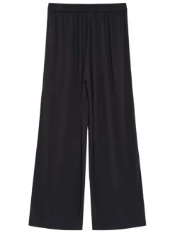 Pantalon chino anthracite uni avec une coupe droite et une taille élastiquée