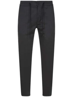 Pantalon chino anthracite uni avec une coupe slim et à 5 poches