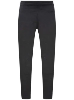 Pantalon chino anthracite uni avec une coupe slim et à 5 poches