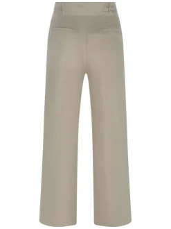 Pantalon chino beige uni avec une coupe droite et passants pour ceinture