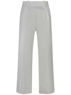 Pantalon chino blanc uni avec une coupe droite et une taille haute