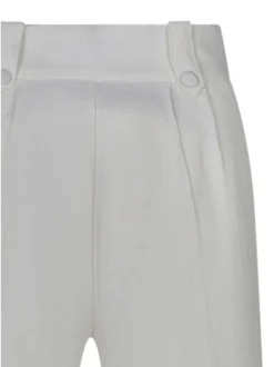 Pantalon chino blanc uni avec une coupe droite et une taille haute