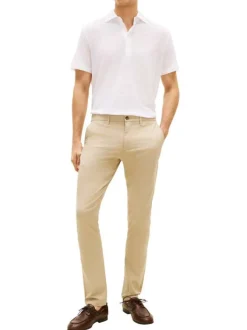 Pantalon chino Bleecker en coton mélangé beige pourvu d'une coupe slim