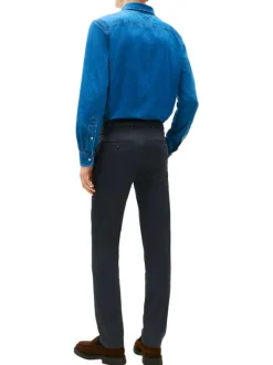 Pantalon chino Bleecker en coton mélangé marine pourvu d'une coupe slim