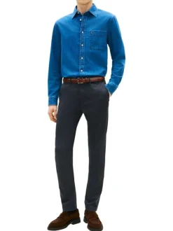 Pantalon chino Bleecker en coton mélangé marine pourvu d'une coupe slim