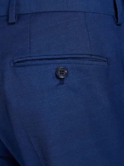 Pantalon Chino bleu avec une coupe droite à fermeture zippée boutonnée