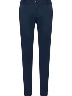 Pantalon Chino bleu uni avec une fermeture zippée boutonnée