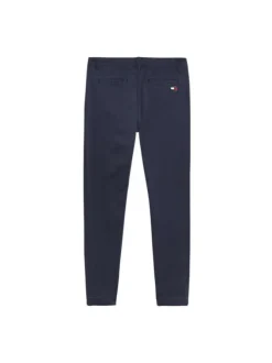 Pantalon Chino bleu uni avec une fermeture zippée boutonnée