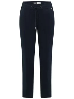 Pantalon chino bleu uni pourvu d'une coupe slim et d'une taille intermédiaire