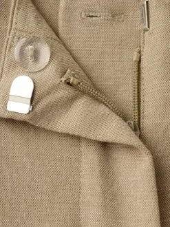 Pantalon chino chocolat uni pourvu d'une coupe bootcut et d'une taille haute