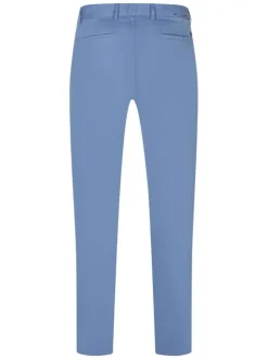 Pantalon Chino coupe slim bleu avec 4 poches et surpiqûre ton sur ton