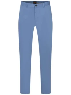 Pantalon Chino coupe slim bleu avec 4 poches et surpiqûre ton sur ton