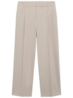 Pantalon chino de couleur beige clair uni avec une coupe droite