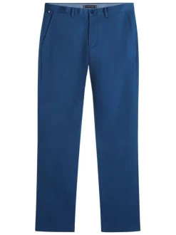 Pantalon Chino Denton en coton bleu à coupe droite pourvu de poches plaquées