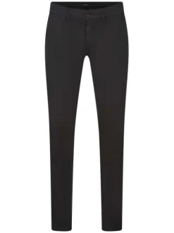 Pantalon chino en coton anthracite effet nid d'abeille à coupe droite