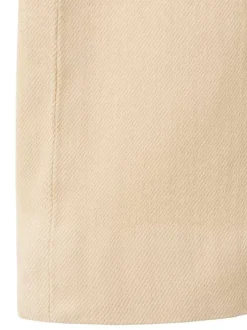 Pantalon chino en coton beige uni pourvu d'une coupe droite