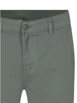 Pantalon chino en coton biologique vert uni à coupe droite avec 4 poches