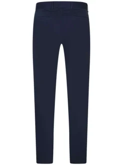 Pantalon chino en coton bleu marine uni avec une coupe slim fit