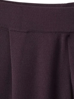 Pantalon chino en coton bordeaux uni pourvu d'une coupe bootcut