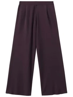 Pantalon chino en coton bordeaux uni pourvu d'une coupe bootcut