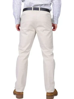 Pantalon chino en coton gris clair uni avec une coupe ajustée