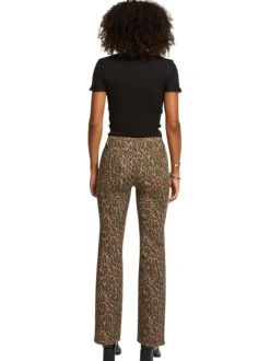 Pantalon Chino en coton à imprimé léopard avec passants pour la ceinture