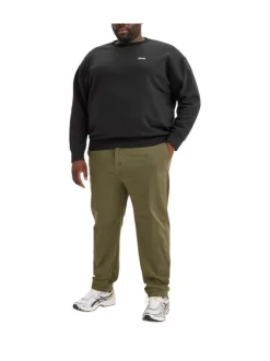 Pantalon Chino en coton kaki uni avec poches latérales et passants pour ceinture