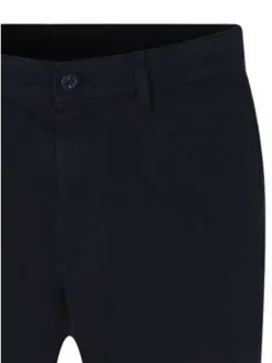 Pantalon chino en coton marine uni pourvu d'une coupe droite