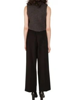 Pantalon chino en coton noir uni avec une coupe bootcut et 2 poches
