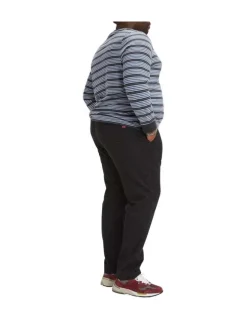 Pantalon Chino en coton noir uni avec une coupe droite et 4 poches
