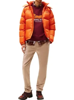 Pantalon chino en coton taupe uni avec une coupe slim et cordon