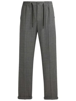 Pantalon chino gris anthracite à imprimé prince de galle et à coupe regular fit