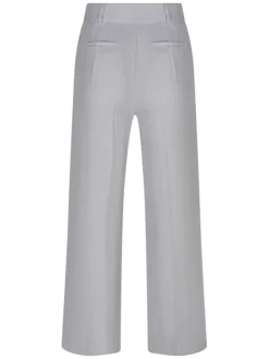 Pantalon chino gris clair uni avec une coupe droite et de multiples poches