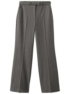 Pantalon Chino gris coupe ample pourvu de trois types de fermetures