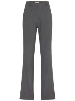 Pantalon Chino gris rayé coupe bootcut pourvu de passants pour la ceinture