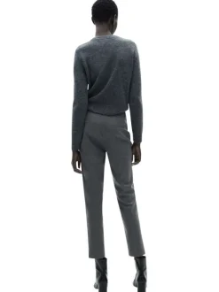 Pantalon chino gris à rayures tennis avec 4 poches et une coupe skinny