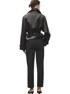 Pantalon chino gris à rayures tennis avec une coupe droite et 4 poches