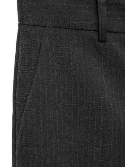 Pantalon chino gris à rayures tennis avec une coupe droite et 4 poches