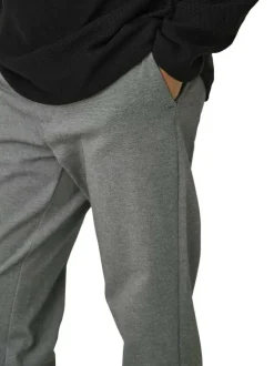 Pantalon Chino gris uni avec une coupe droite à zip et à bouton