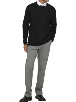 Pantalon Chino gris uni avec une coupe droite à zip et à bouton