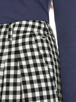 Pantalon Chino Hr Wide Leg Pant blanc vichy avec une coupe bootcut et des poches latérales