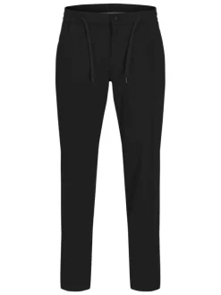 Pantalon Chino Jpstace Neo Jogger en coton mélangé noir uni à coupe droite