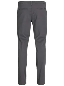 Pantalon Chino Marco Bowie en coton anthracite uni avec une coupe slim