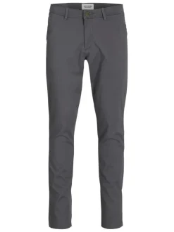 Pantalon Chino Marco Bowie en coton anthracite uni avec une coupe slim