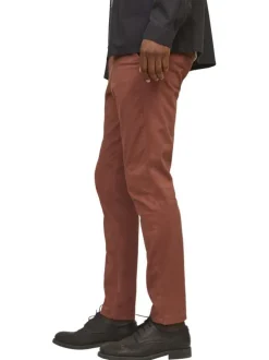 Pantalon Chino Marco Bowie en coton brique uni avec une coupe slim