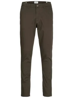 Pantalon Chino Marco Bowie en coton marron uni avec une coupe slim