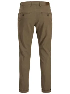 Pantalon Chino Marco Fury en coton brun uni avec une coupe slim